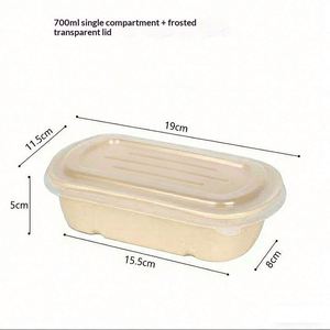 กล่องสลัดกระดาษย่อยสลายได้เป็นมิตรกับสิ่งแวดล้อม บรรจุภัณฑ์อาหารแบบย่อยสลายได้สำหรับร้านอาหารแบบนำกลับบ้าน บริการจัดเลี้ยง และเสื้อผ้า - Product Image 4