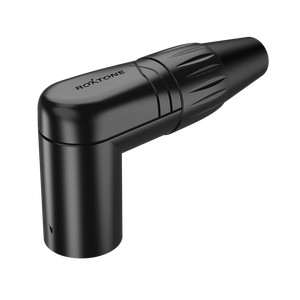 ROXTONE Connecteur XLR mâle RX3RMP-<span class=keywords><strong>BG</strong></span> 3 pôles femelle à angle droit, boîtier nickelé/boîtier <span class=keywords><strong>noir</strong></span> Connecteur XLR mâle Connecteur XLR 3 broches - Product Image 1