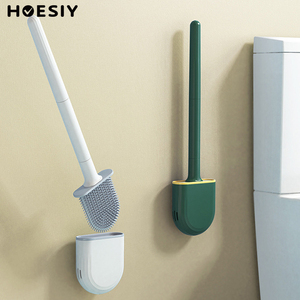 Ensemble de <span class=keywords><strong>brosse</strong></span> de <span class=keywords><strong>toilette</strong></span> murale en <span class=keywords><strong>silicone</strong></span> souple à tête plate avec fentes de ventilation et base TPRT - Product Image 2