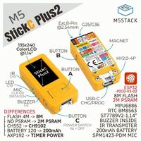 Penjualan Terlaris M5Stack M5StickC PLUS2 ESP32-PICO Mini IoT Development Kit IR dan WiFi Layar TFT 1,14 inci Pengontrol IoT