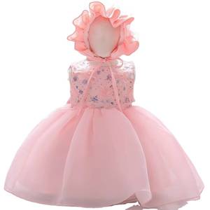 Vestido de Encaje Estilo Occidental para Fiesta de <span class=keywords><strong>Bautizo</strong></span>, Color Blanco, con Sombrero, para Bebé Niña de 1 Año, Ideal para Cumpleaños y <span class=keywords><strong>Banquetes</strong></span> - Product Image 1