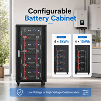 Système de batterie en rack LiFePO4 51,2V 280Ah 314Ah 64kWh avec BMS 200A, BT, WiFi, CAN, RS485, armoire