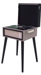 Tourne-disque de style créatif <span class=keywords><strong>avec</strong></span> pieds en bois, lecteur de disques vinyles 3 vitesses, connectivité AUX/RCA, système audio OEM/ODM - Product Image 2