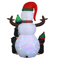 Ensemble gonflable de bonhomme de neige et pingouin de Noël pour décoration de fête en extérieur, modèle gonflable pour ambiance festive