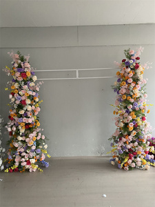 Arco Floral para Decoración de Bodas de <span class=keywords><strong>Primavera</strong></span>, Arco de Flores Artificiales de Seda Rosa y Amarilla para Decoración de Eventos - Product Image 5