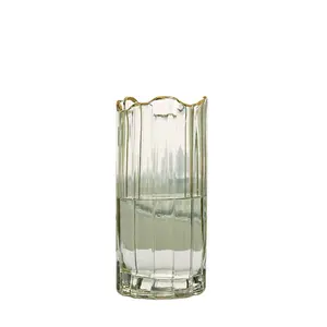 Vogel Farbe Knospe breiter Zylinder Home Decor Glas blume Klarglas Zylinder Vasefor Flower Shop