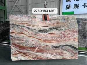 แผ่นผนังหินอ่อนสีแดงทันสมัยขัดเงา หินธรรมชาติ สำหรับเคาน์เตอร์ครัว เกาะกลางห้องครัว ห้องนั่งเล่น โฮมออฟฟิศ โรงแรม-สำหรับวิลล่า - Product Image 1