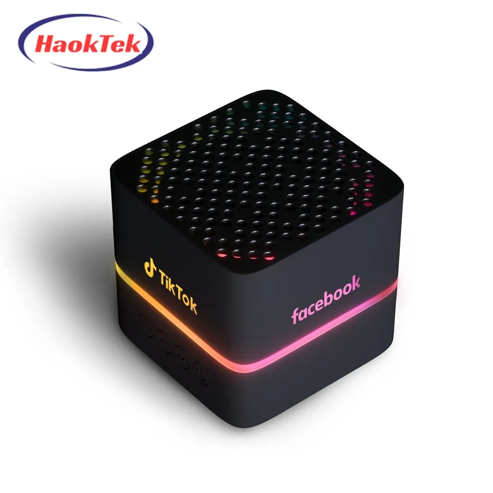 Haoktekホット販売カスタムロゴメタルスーパーベースBluetooth5.0スピーカーポータブルステレオワイヤレススピーカー