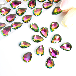 Commercio all'ingrosso DIY vetro trasparente strass 18*25 punto bianco <span class=keywords><strong>scarpe</strong></span> con retro, abbigliamento, valigie, fiore a punta colla inferiore - Product Image 1