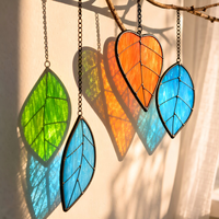 Ensemble de attrape-soleil en vitrail Art Déco multicolore personnalisé, fait main, ornement mural en verre à suspendre pour chambre et décoration intérieure