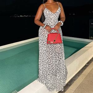 Vestidos de Mujer con Estampado de Puntos, sin Mangas, Cuello Halter y Cintura Alta, a la Moda - Product Image 4