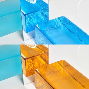 Sapphire/Vàng Hổ Phách Màu Kính Gạch Tường Phân Vùng Tinh Thể Rõ Ràng Khối Gạch Cho Showcase Rắn Xây Dựng Gạch Kính - Product Image 3