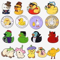 Badge en alliage drôle et mignon en forme de petit canard jaune de dessin animé, collection d'épingles à slogans et animaux, accessoires personnalisés pour tenues et sacs à dos