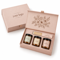 Scatola di Lusso Personalizzata per Candele, Confezione Regalo Rigida in Carta Stile Libro con Inserto Stampato per Set Regalo di Candele Aromaterapiche