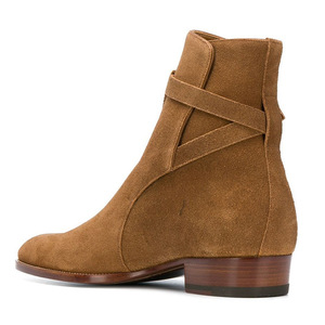 Bottes Homme Chelseas en <span class=keywords><strong>Cuir</strong></span> Véritable Mat à Bout Pointu et Boucles Britanniques - Product Image 3