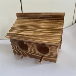 Nido de Pájaros de Madera Maciza con Doble Orificio 18x9.5x15cm, Montaje en Pared para Uso en Jardín Exterior - Product Image 1