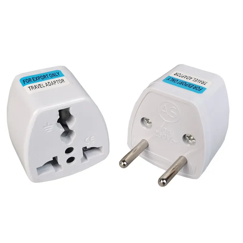 2 Pin EU Plug Adapter EU Euro European Travel Adapter Electric EU Adapter Plus Power Cord Charger Sockets Outlet Conversion Plug