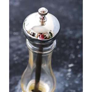 Ensemble moulin à poivre et à sel Campidelli rechargeable par USB, en cristal et en métal argenté, avec emballage en boîte - Product Image 2