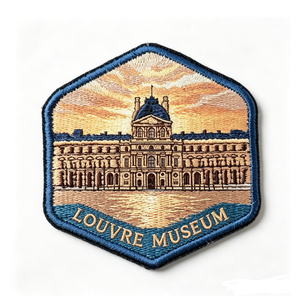 Patch brodé du Musée du Louvre à coudre ou thermocollant, forme irrégulière, en tissu tissé, décoration artisanale, cadeau - Product Image 5