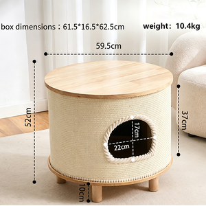 Solid wood tea <b>table</b> cat nest sisal blanket <b>table</b> <b>stool</b> cat nest pet sharing cat side several <b>bedside</b> <b>tables</b> - Product Image 4