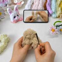 Kit de Bricolage Éléphant Artisanat DIY en Velours Corail et Tiges de Chenille avec Ensemble Complet d'Animaux en Peluche OEM