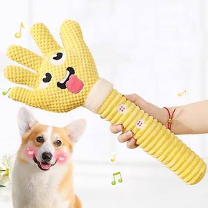 Juguete interactivo para mascotas, resistente a mordidas, para moldear los dientes y hacer sonido al morder, con forma de palma, juguete interactivo para perros. - Product Image 3