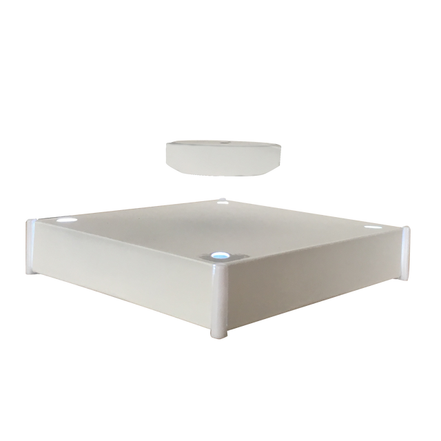 Super Slim Modern Plastic Magnetic Levitating Display Stand with LED Lights Pre-Assembled 500G Max