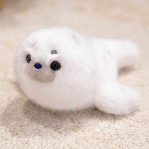 Mascottes en peluche personnalisées d'animaux marins de haute qualité, décoration de bureau, phoque, dauphin, requin, jouet en peluche tueur avec coton PP - Product Image 4