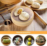 Panier à vapeur en bambou fait à la main de 4 pouces Ustensile de cuisine naturel écologique pour la cuisson à la vapeur pour Dim Sum et boulettes