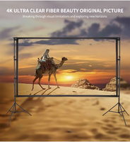 Écran de cinéma portable pliable Sunterre 150 pouces 16:9 3D HD blanc mat pour intérieur et extérieur