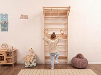Échelle d'escalade en bois de bouleau conception d'escalade murale pour les enfants d'âge différent cadre d'escalade intérieur mur d'échelle suédois vente