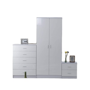 Hot Sale for <strong>UK</strong> Market Storage Clothes <strong>Wardrobe</strong> Bedroom Sets Particle Board Modern High Gloss Wood <strong>Wardrobe</strong> Closet - Product Image 1