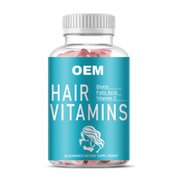 OEM Natural Hair Bio Gummies Supplément de vitamines toniques pour la croissance des cheveux pour adultes Not Applicable Gummy Candy 2 Gummies Dosage
