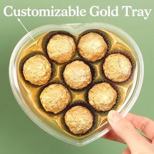 SUNSHING - Caja de Plástico para 8 Bombones, Caja de Embalaje para Dulces y Galletas, Cajas Acrílicas Transparentes en Forma de Corazón para <span class=keywords><strong>Ferrero</strong></span> Rocher - Product Image 5