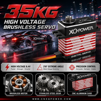 Servo de Dirección para Auto RC, 35KG, 210 Grados, Impermeable, Digital, sin Escobillas, Engranaje de Acero Inoxidable, Carcasa de Aluminio CNC, Alto Voltaje