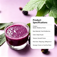 Lotlong Premium Natuurlijke Levendige Paarse Op Maat Gemaakte Productie Fabriek Zoete & Pittige Moerbeipuree voor Fruitthee Smoothie Shop Productie