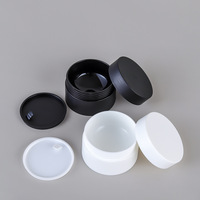 Vide Noir Mat 50g 30ml 50ml 100ml 120ml 150ml 200ml Cosmétique Corps Beurre Gommage Macaron Crème PP Pot En Plastique Avec Couvercles