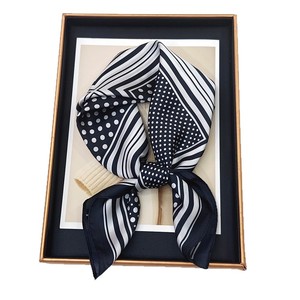 70x70 Printed Square Scarf, Elegant Thin Luxury Silk Like Neck <b>Wrap</b> for Women Spring Summer - Product Image 5