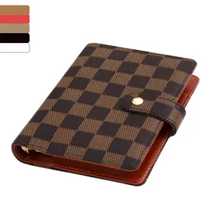 Black Red White Brown A7 Checkered 6 RING Portable Wallet Binder With Envelopes Stickers Sheets Available