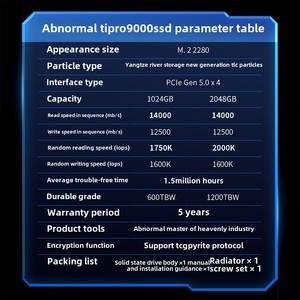 Zhitai Tipro9000 1TB Desktop <b>SSD</b> <b>M</b>.<b>2</b> Solid State Drive Storage 2TB With PVC Material PVC Desktop <b>SSD</b> <b>M</b>.<b>2</b> Desktop <b>SSD</b> Pvc - Product Image 6