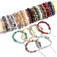 Bracelets de perles de gravier en agate naturelle et cristal de jade, bracelets de pierres précieuses de guérison irrégulière, bijoux pour femmes