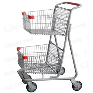 SCE-2 Carrinho de compras estilo canadense carrinho de compras de 2 camadas para compras