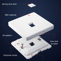 Plaque murale compacte 1 ou 2 ports RJ45 Cat.5e/Cat.6 type 86, en ABS gris, pour connecteur HY