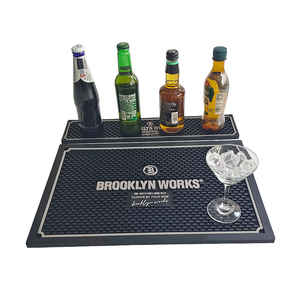 Custom Logo <b>Silicone</b> Bar <b>Mat</b> Rubber Service <b>Mat</b> Non Slip Drip Tray Bar Runner Spill Proof Countertop <b>Mat</b> for Bottles Coasters - Product Image 1