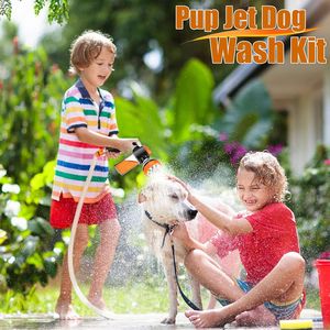 Boquilla 8 en 1 para ducharse para mascotas, manguera de jardín, rociador, actualización, lavado de perros cachorros con botella dispensadora de jabón de 100CC y guantes para lavar perros - Product Image 3