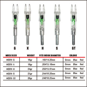 Về đêm bắn kích hoạt tự động phát sáng LED sáng màu đỏ xanh xanh săn bắn x H S g thắp sáng mũi tên nocks 5.2mm 6.2mm - Product Image 3