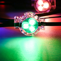 Lumières LED à pixels d'usine, éclairage ponctuel, 30 mm, 12 V, RVB, lumières de Noël d'extérieur