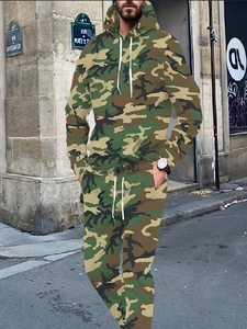 Conjunto Deportivo de 2 Piezas <span class=keywords><strong>para</strong></span> <span class=keywords><strong>Hombre</strong></span>, Sudadera con Capucha de Manga Larga y Pantalones Jogger Elásticos, Ropa Deportiva Casual Masculina - Product Image 3