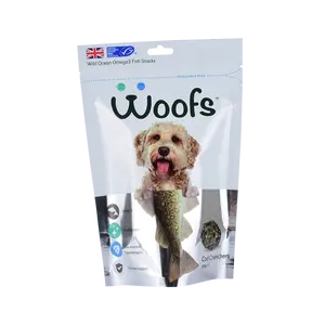 Customizzato richiudibile 100G 80micron carta Kraft/VMPET/CPP congelatore foglio di alluminio Pet gatto cibo per cani Stand Up sacchetti di imballaggio