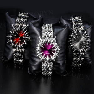 Montre personnalisée en acier inoxydable pour homme, avec <span class=keywords><strong>lunette</strong></span> irrégulière à bords sculptés, style Dark Goth Cyber Vanguard, accessoire de poignet masculin - Product Image 5